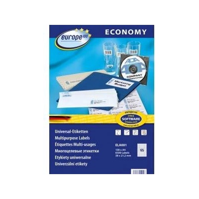 EUROPE100 Avery Zweckform LABELS A4 by AVERY ECONOMY 38 X 21.2 MM 6500 LABELS