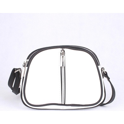 Vera Pelle malá kožená tříoddílová crossbody kabelka no. 351 bílá