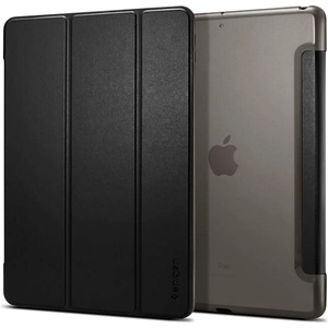 Spigen Case Smart Fold - кожен кейс и поставка за iPad 7 (2019), iPad 8 (2020) (черен)