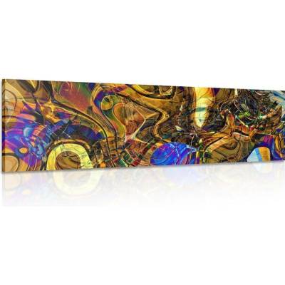 Obraz plný abstraktního umění - 150x50