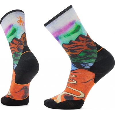 Smartwool Trail Run Targeted Cushion Singletrack Print Crew ponožky oranžová rust