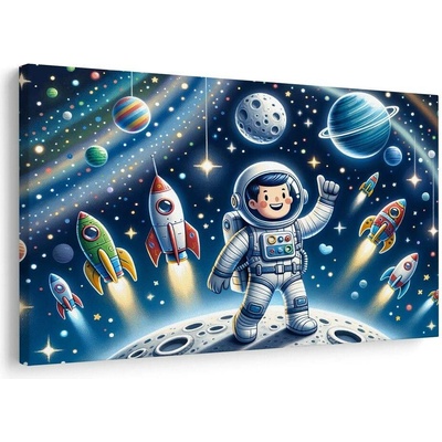 Obraz malý kosmonaut na dobrodružné misi - 120x80