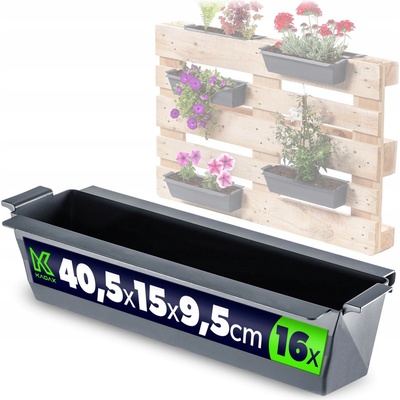 Kadax Květináč plast šedý 40,5 x 15 x 9,5 cm