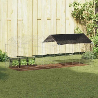 vidaXL Venkovní klec pro králíky 200 × 78 × 78 cm stříbrná pozinkovaná ocel 9799.42019237