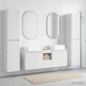 vidaXL Комплект мебели за баня 5 бр. Бяло 33 x 34, 5 x 160 см (3406033)