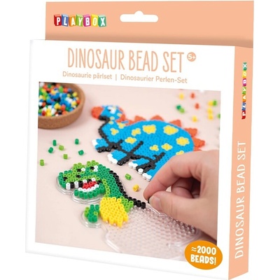 Playbox Korálky zažehlovací 2000ks Dinosaurus, 1 ks tvarované destičky