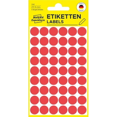 Avery Zweckform 3141 Samolepící kolečka 12 mm 270 ks červené