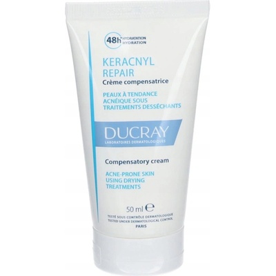 Ducray Keracnyl regenerační a hydratační krém pro pleť vysušenou a podrážděnou léčbou akné 48 h Hydration Soothes Repairs 50 ml