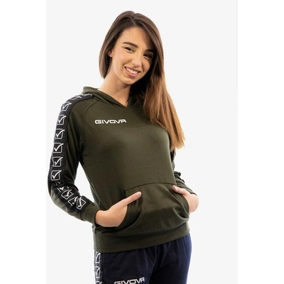 Givova Felpa Con Cappuccio Terry Band Verde Militare
