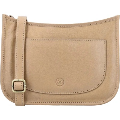 Bežová kožená crossbody kabelka „Francesca“
