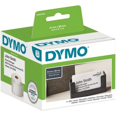 Dymo papírové štítky 89mm x 51mm / bílé / velké / 1x300 ks / nelepivé (S0929100)