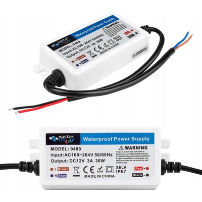 Vodotěsný napájecí zdroj Masterled 12V 36W 3A IP67