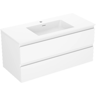 Mexen Orio шкаф за баня 100 см с умивалник Otis, 2 чекмеджета, бял мат - 91A10-10047-2-BFF01-W18M01 (91A10-10047-2-BFF01-W18M01)