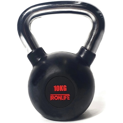 IRONLIFE pogumovaný Kettlebell 10 kg