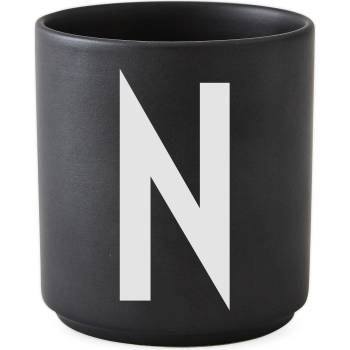 Design Letters Чаша халба aj буква n порцеланова черна (10204000n)
