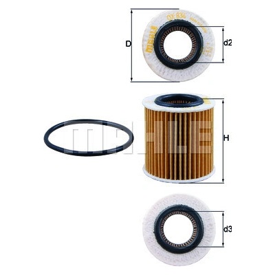 Olejový filter MAHLE ORIGINAL OX 834D (OX834D)