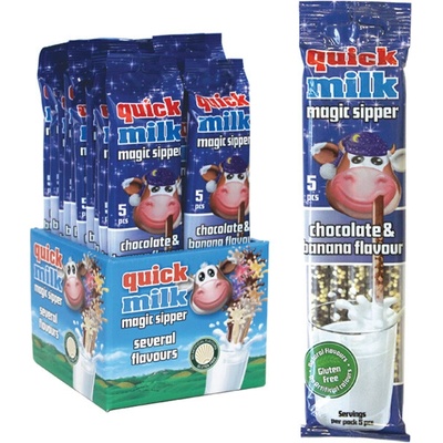 Quick Milk magická slamka s príchuťou čokoláda-banán 5 x 6 g