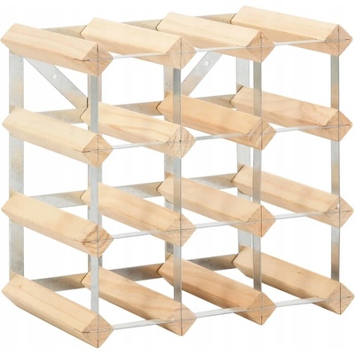 vidaXL Stojan na víno na 12 fliaš z masívneho borovicového dreva