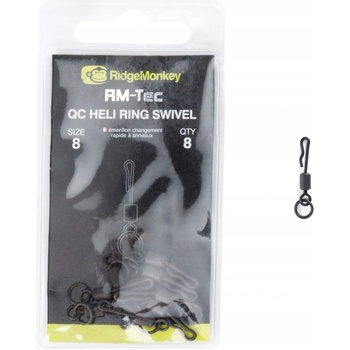 RidgeMonkey Rychlovýmenný obratlík s krúžkom Quick Change Heli Ring Swivel veľ.11