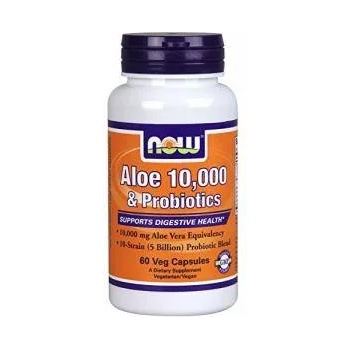 NOW Алое Вера с Пробиотик - Aloe Vera 10000 & Probiotics - 60 капсули - NOW FOODS, NF3029