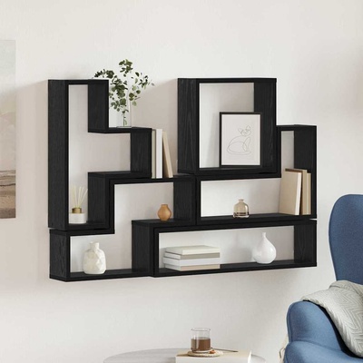 vidaXL Стенен рафт Монтиране на стена Черния дъб 96 x 12 x 64 см (879641)