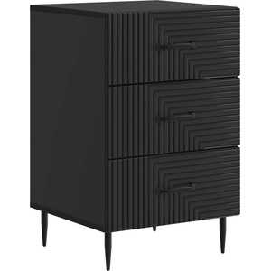 vidaXL Нощен шкаф Черно 43 x 41 x 66, 5 см Инженерна дървесина (894786)