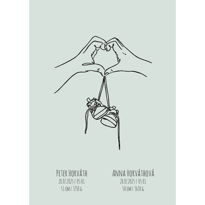 Plagát Priletí bocian s vaším textom - 30x40 cm