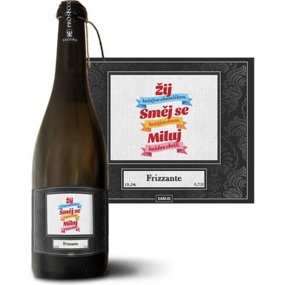 Sablio Ži, Smej sa, Miluj Prosecco biele suché šumivé víno 10,5 % 0,75 l (holá fľaša)