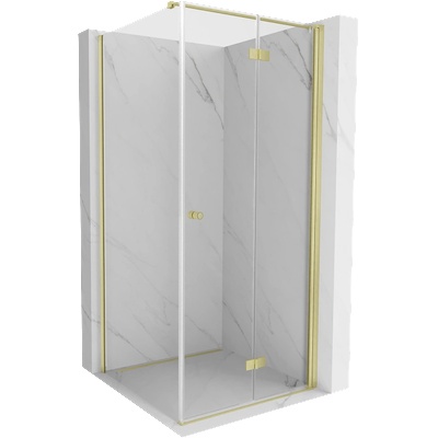 Mexen Mist-F сгъваема душ кабина дясна 75 x 75 см, прозрачна, златиста четка - 8A6T-075-075-55-00-P (8A6T-075-075-55-00-P)