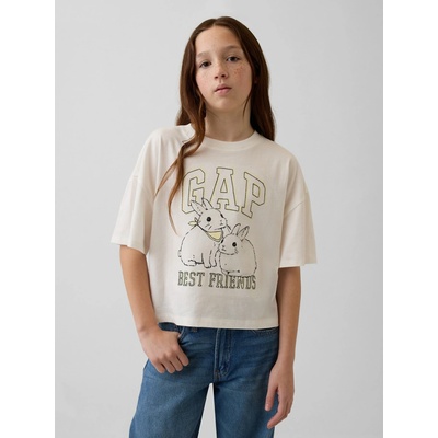 GAP detské oversize tričko s logom biela