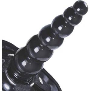Excellent Power Пенис колан с анално дилдо с топчета "x joydride black" 17 см