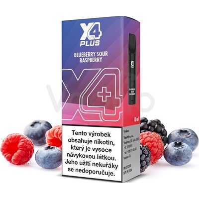 X4 Plus Pod cartridge Blueberry Sour Raspberry 2 ml 20 mg 1ks