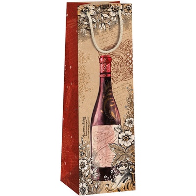 ARGUS Darčeková papierová taška NATUR na víno (11 x 36 cm) 07340106