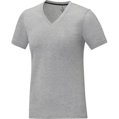 Somoto Dámske tričko s krátkym rukávom a výstrihom do V sivá