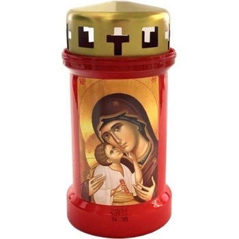 Bolsius Червена ритуална свещ с Богородица - Bolsius с горене 50 часа (BO-NR3-CAP-MD-BIZ-R)