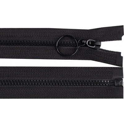 Kostěný zip No 3 délka 30 cm s kroužkem, malé, černá