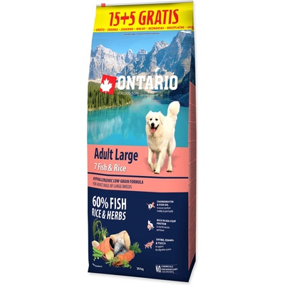 Ontario Adult Large 7 Fish & Rice 15 kg