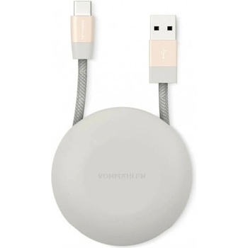 Vonmahlen Кабел Vonmahlen E070P0003, от USB-A(м) към USB-C(м), 1m, розово злато (E070P0003)