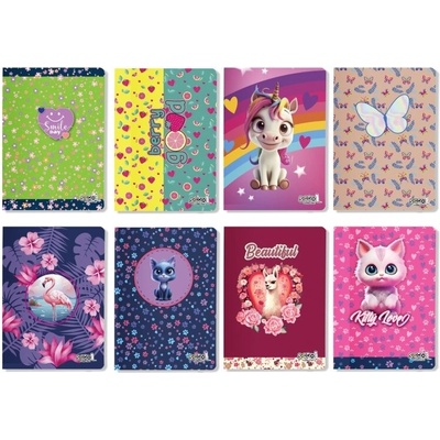 SCOOL Тетрадка scool А5 40л, малък квадрат - момичета