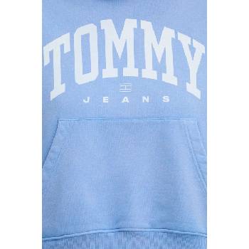 Tommy Hilfiger Памучен суичър Tommy Jeans в синьо с качулка с принт DW0DW19291 (DW0DW19291)