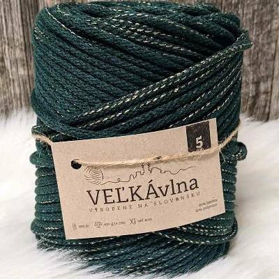 Velká vlna Špagát 5mm Monstera s lurexem