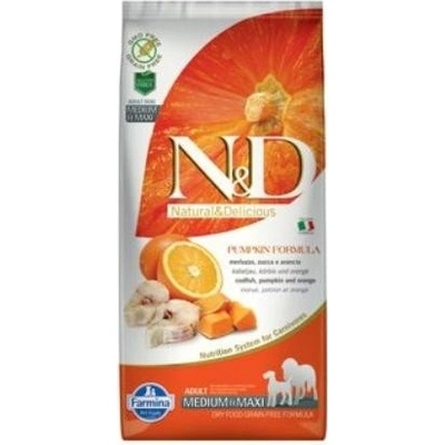 N&D Grain Free Pumpkin DOG Adult M/L Codfish & Orange 12 kg
