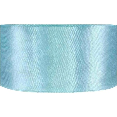 Saténová stuha oboustranná 25m x 38mm světle modrá