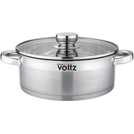 Voltz Тенджера Oliver Voltz OV51210Q28, 6 л, 28 x 10 см, Плитка, Индукция, Дебело дъно, Инокс (OV51210Q28)