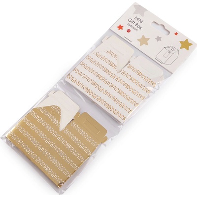 Dárková mini krabička s visačkou - zlatá (4 ks)
