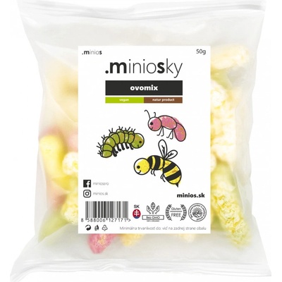 Miniosky kukuričné chrumky ovomix 50 g