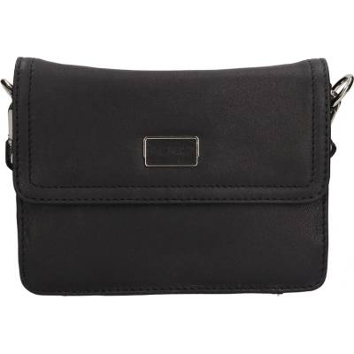 Lagen dámská měkká kožená crossbody kabelka BLC-23/2670 black černá