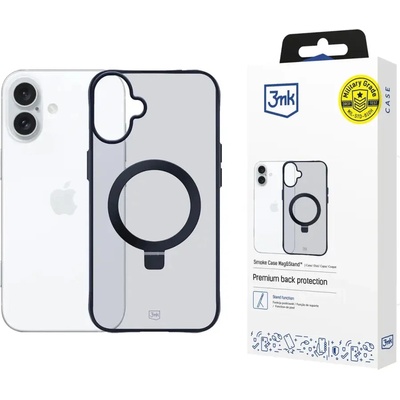3mk Smoke Case Mag&Stand за Apple iPhone 16 - черен (5903108597210)