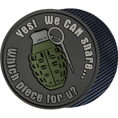 Helikon-Tex® Nášivka GRANÁT "WE CAN SHARE" velcro plastová ŠEDÁ
