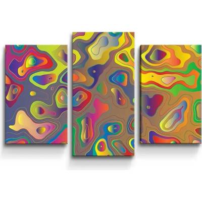 Sablio Obraz - 3-dílný Barevné skvrny - 75x50 cm